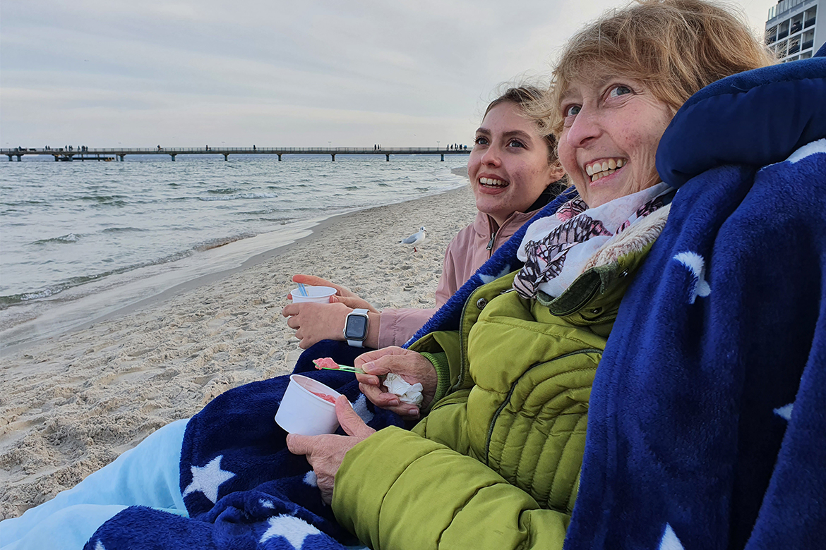 Noch einmal Erdbeereis am Strand…